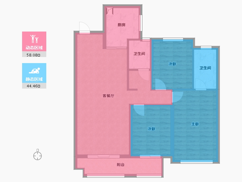 内蒙古自治区-包头市-中梁首府壹号院-95.00-户型库-动静分区