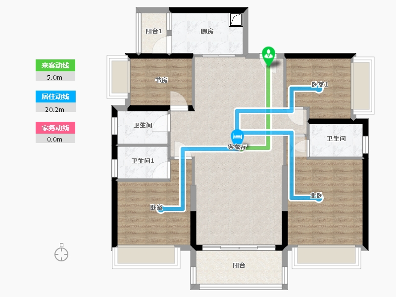 广东省-清远市-碧桂园山湖城-111.00-户型库-动静线