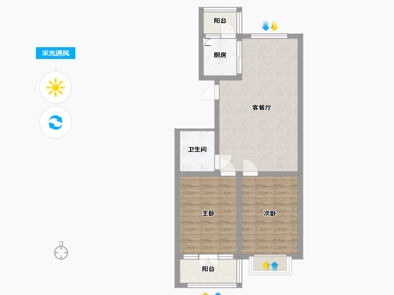 山东省-济南市-南刘家庄-73.00-户型库-采光通风