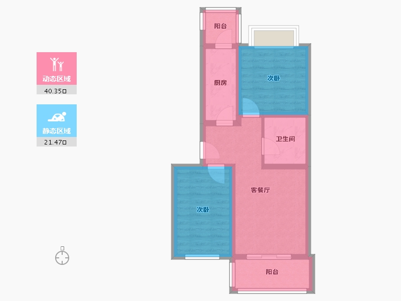 北京-北京市-上潞园小区-62.88-户型库-动静分区