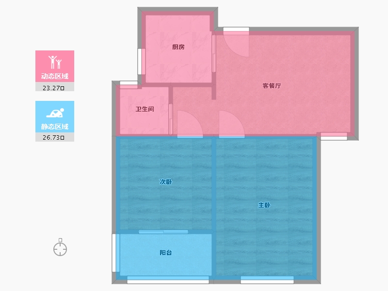 江苏省-南京市-花港幸福城杜鹃园-45.40-户型库-动静分区