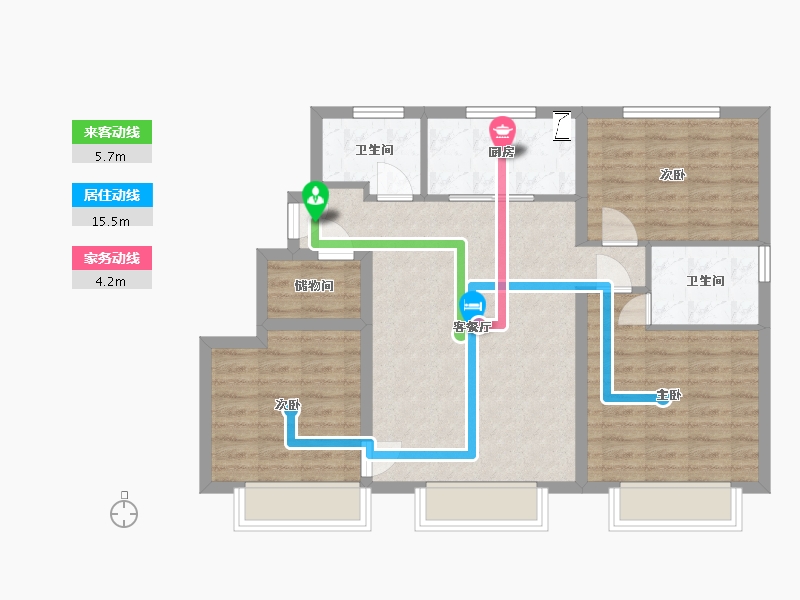 天津-天津市-万科观澜-85.00-户型库-动静线