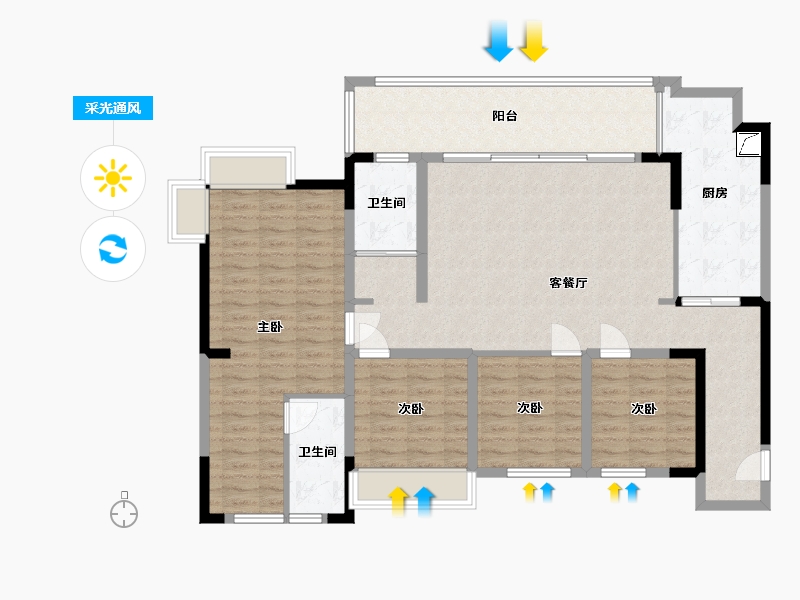 四川省-达州市-江湾城七期-116.00-户型库-采光通风