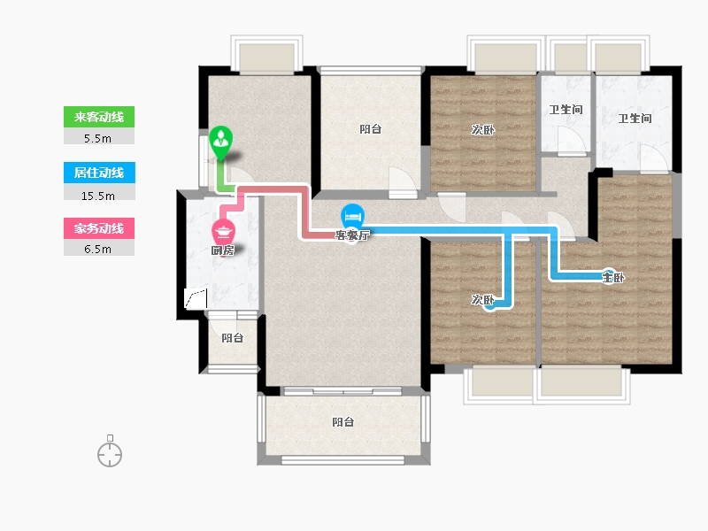 湖北省-宜昌市-中核半岛城邦-113.00-户型库-动静线