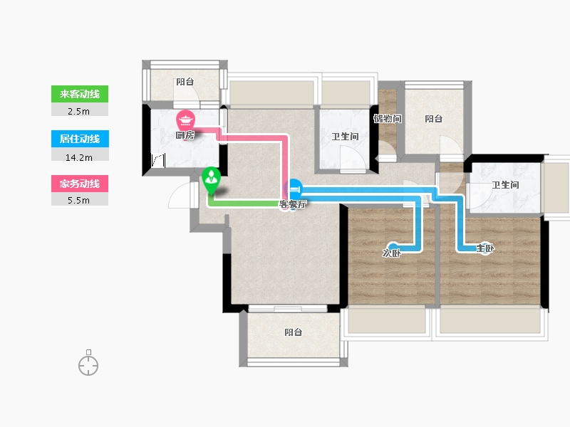 广东省-惠州市-鼎盛玺悦台-68.00-户型库-动静线