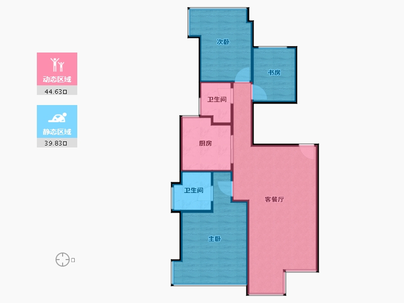 四川省-成都市-南城都汇5A期汇晴园-75.56-户型库-动静分区