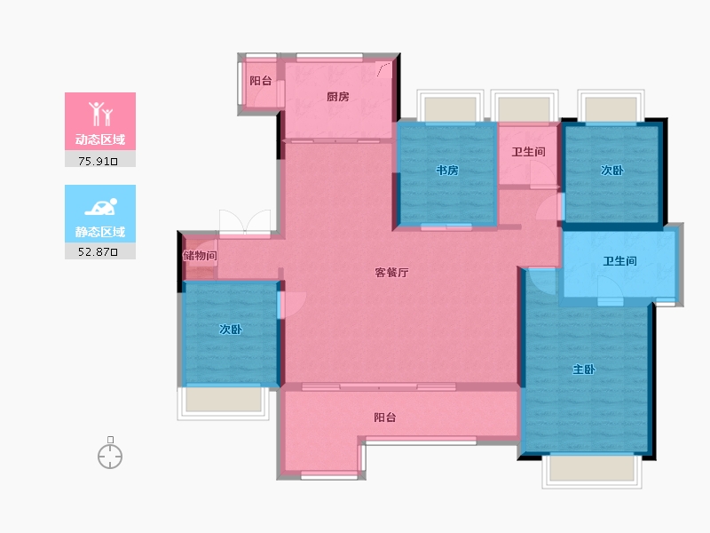 云南省-昆明市-中南十二集-140.00-户型库-动静分区