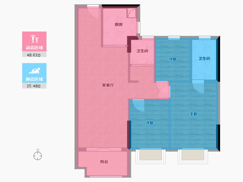 广西壮族自治区-柳州市-碧桂园城市花园-86.00-户型库-动静分区