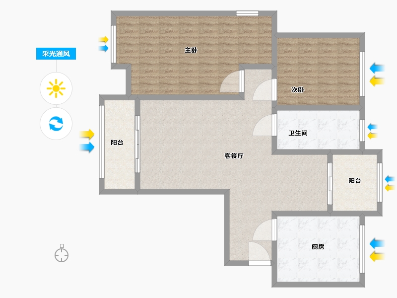 安徽省-阜阳市-福同社区-120.00-户型库-采光通风