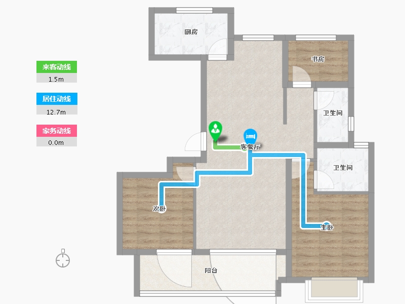 湖南省-株洲市-锦艺·锦湘悦-83.88-户型库-动静线