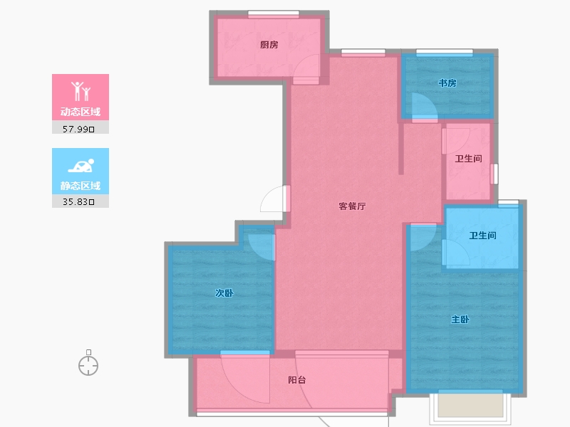 湖南省-株洲市-锦艺·锦湘悦-83.88-户型库-动静分区