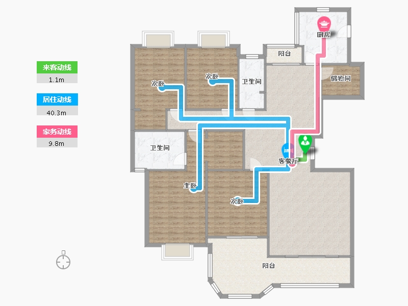 浙江省-杭州市-西溪梅园-200.00-户型库-动静线