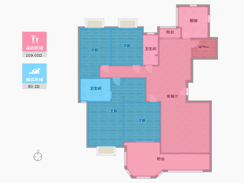 浙江省-杭州市-西溪梅园-200.00-户型库-动静分区