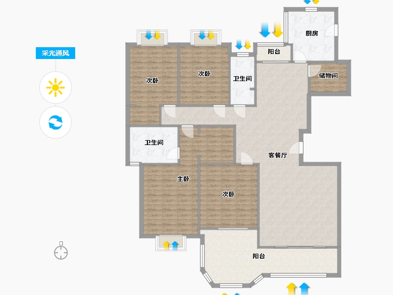 浙江省-杭州市-西溪梅园-200.00-户型库-采光通风