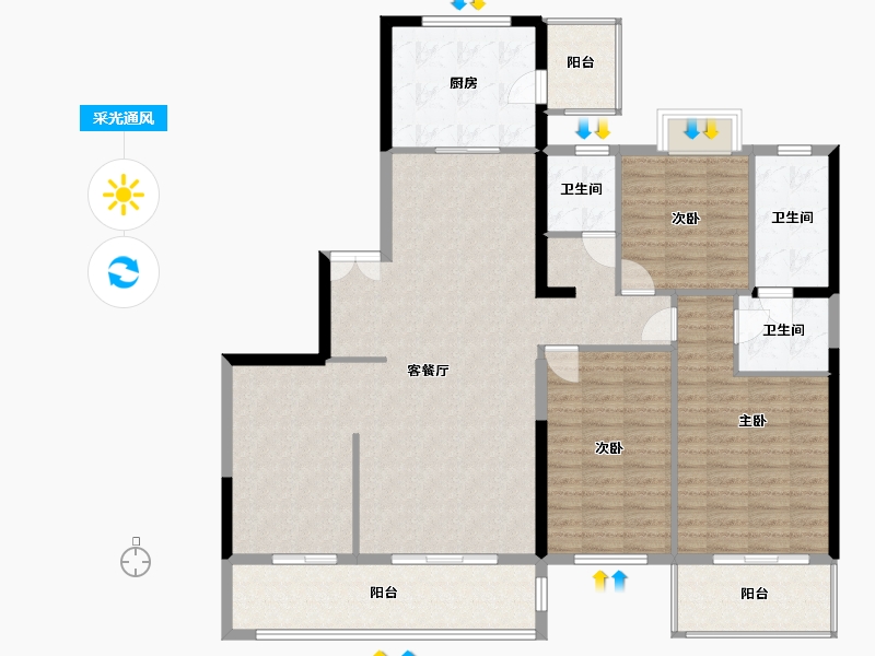 广西壮族自治区-南宁市-五象智慧健康城-140.00-户型库-采光通风