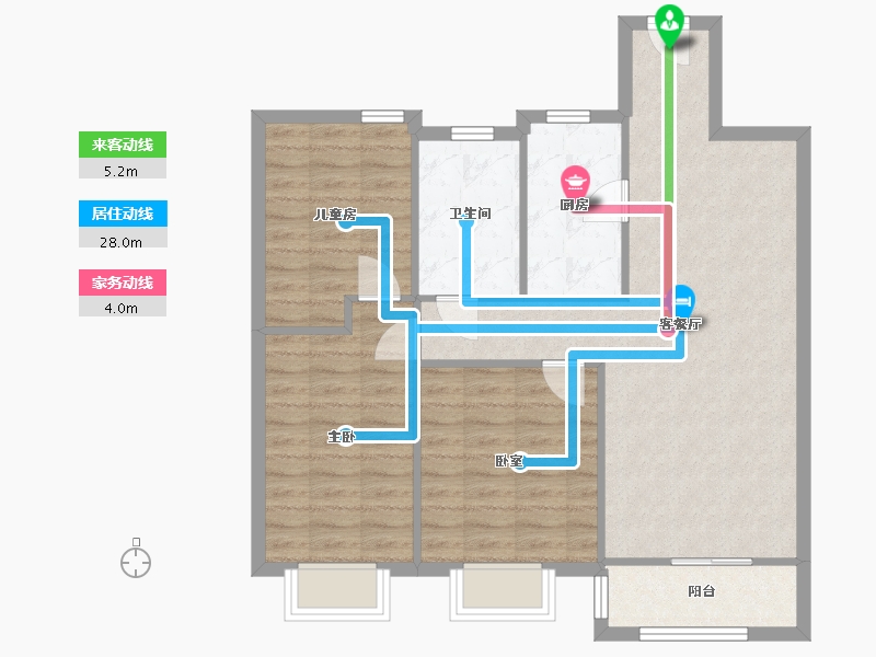 甘肃省-兰州市-华润未来城市-75.00-户型库-动静线