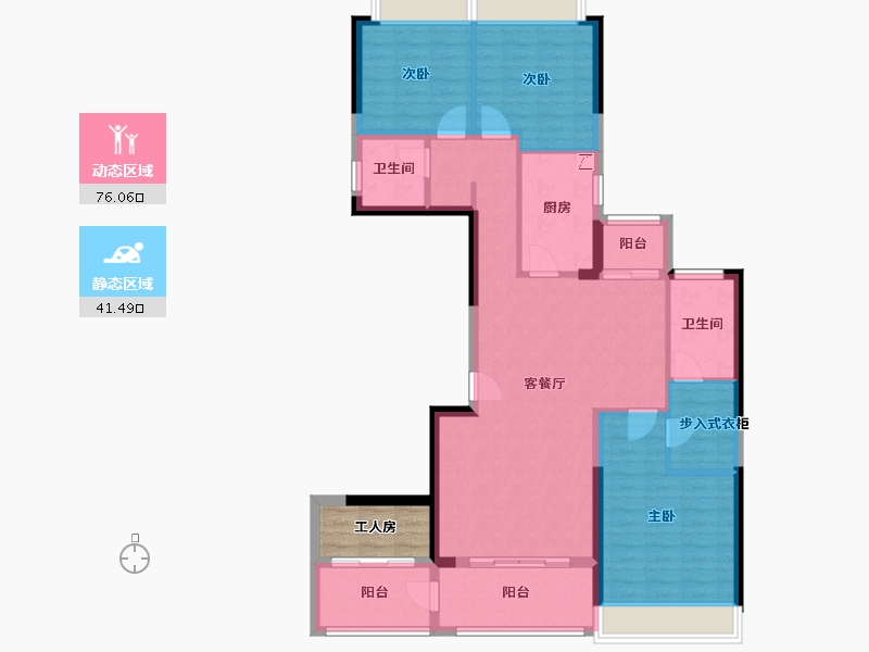 广东省-佛山市-电建地产洺悦半岛-108.00-户型库-动静分区