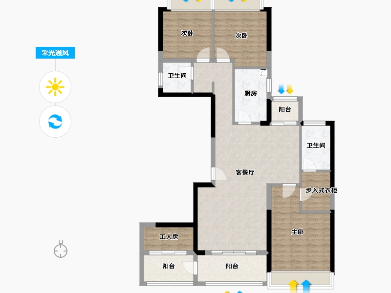 广东省-佛山市-电建地产洺悦半岛-108.00-户型库-采光通风