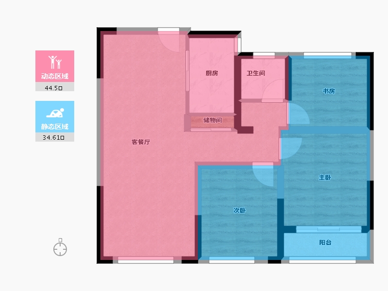 云南省-昭通市-中梁壹号院-68.00-户型库-动静分区