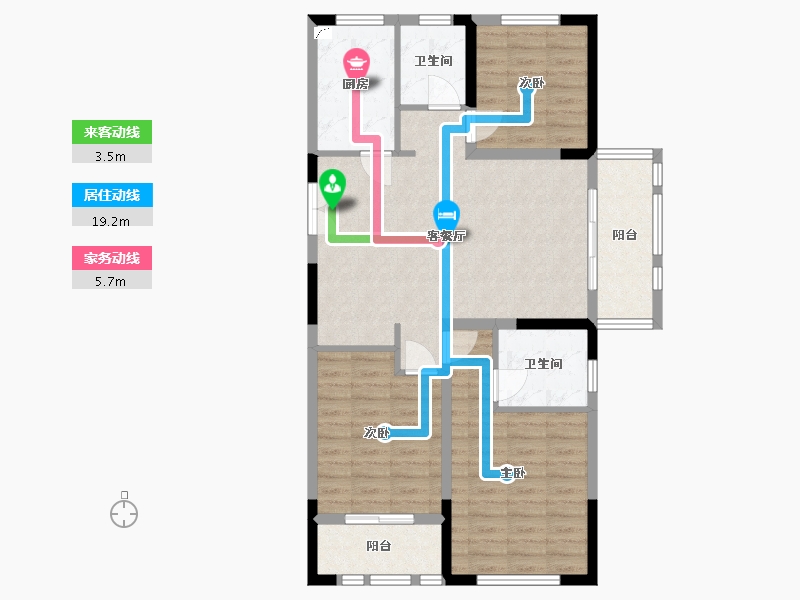 黑龙江省-牡丹江市-滨江壹号-107.00-户型库-动静线