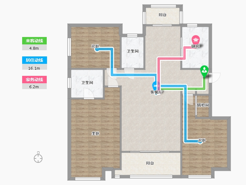 江苏省-苏州市-中海双湾花园二期-91.20-户型库-动静线