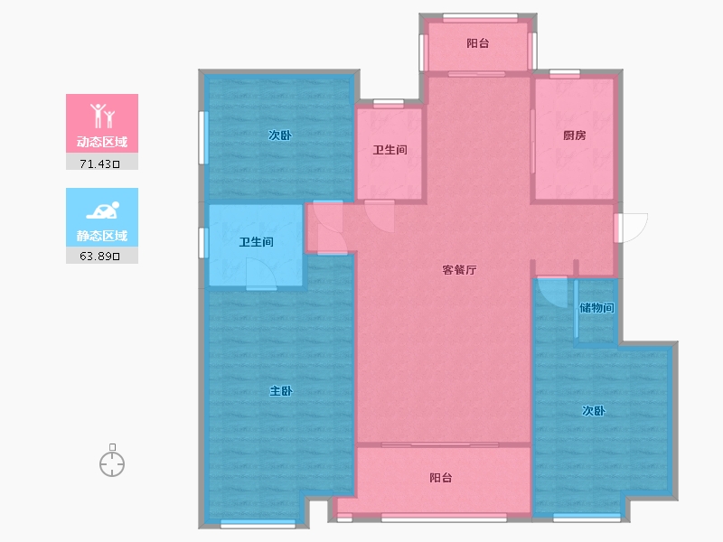 江苏省-苏州市-中海双湾花园二期-91.20-户型库-动静分区