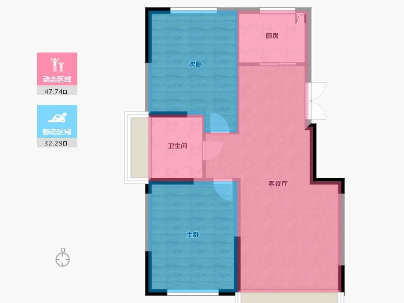 黑龙江省-佳木斯市-伟业中央公园-86.00-户型库-动静分区