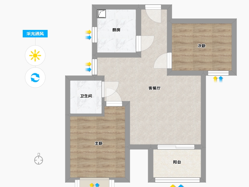 河北省-石家庄市-润都御园-54.00-户型库-采光通风