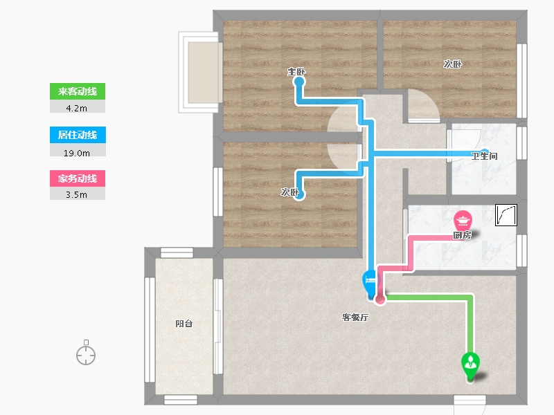 湖北省-武汉市-华润翡翠中心润玺-75.00-户型库-动静线