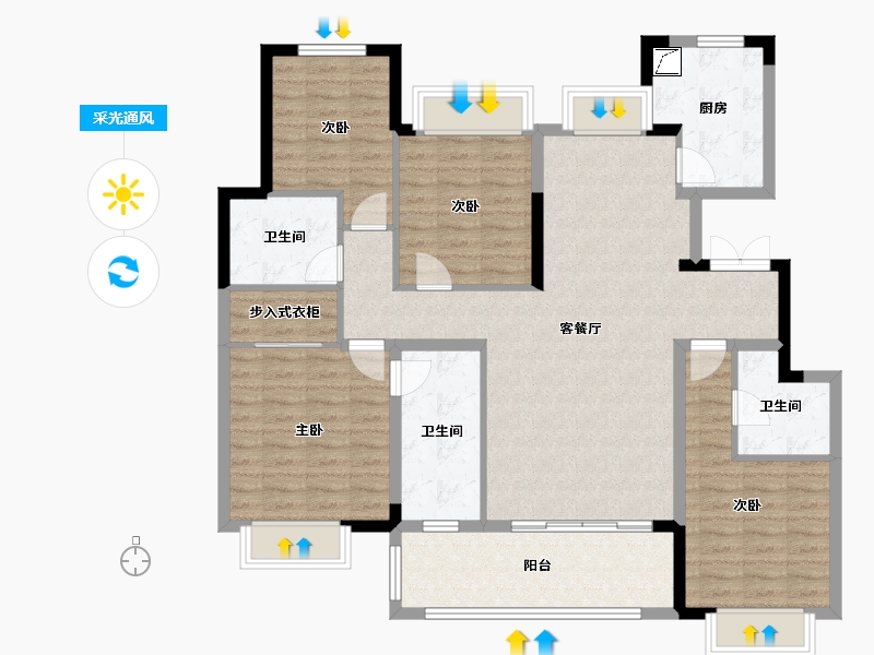 江西省-吉安市-吉安蓝光雍锦半岛-120.00-户型库-采光通风