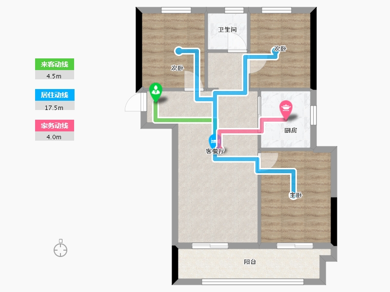 河南省-郑州市-万科美景魅力之城清澜园-70.00-户型库-动静线