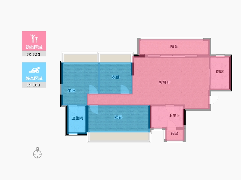 四川省-绵阳市-万为融信翡翠御园-94.50-户型库-动静分区