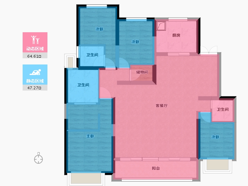 江苏省-宿迁市-玺樾府-180.00-户型库-动静分区