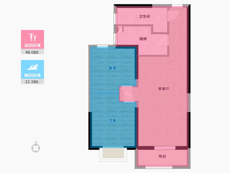 北京-北京市-融创公园壹号-67.69-户型库-动静分区