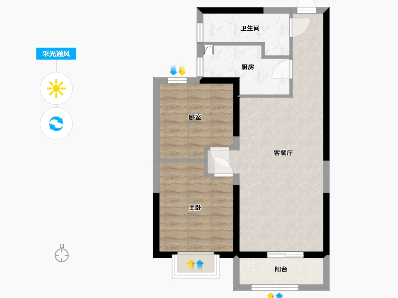 北京-北京市-融创公园壹号-67.69-户型库-采光通风