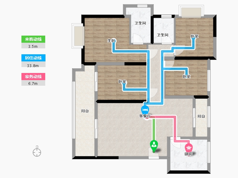 陕西省-渭南市-泰和苑-125.00-户型库-动静线