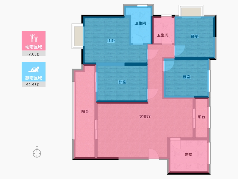 陕西省-渭南市-泰和苑-125.00-户型库-动静分区