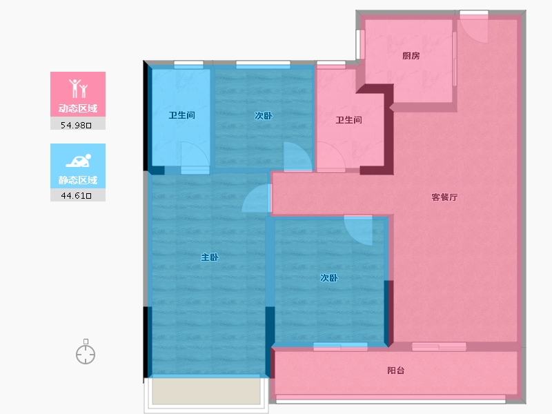 浙江省-台州市-中天望江府-89.00-户型库-动静分区