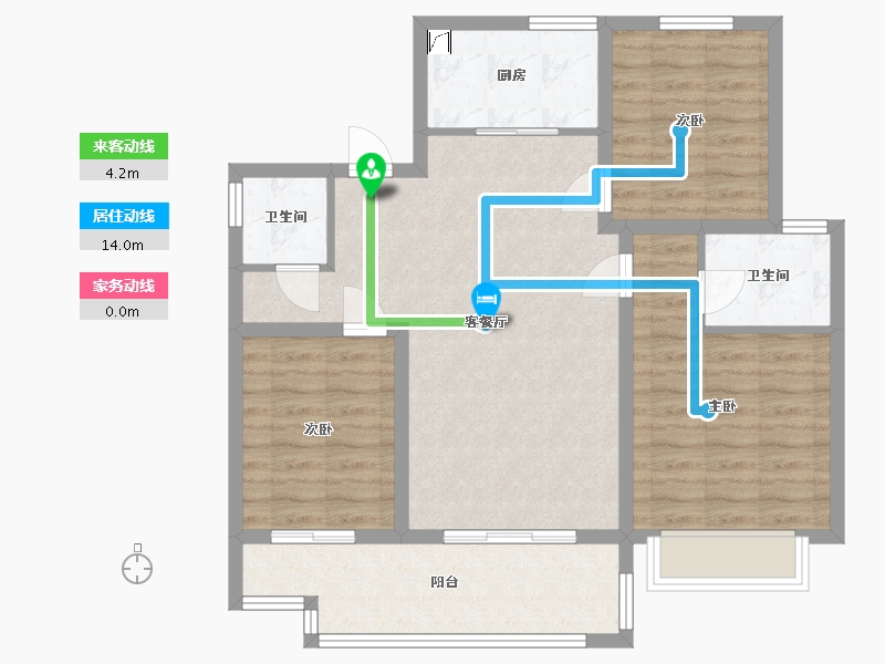 河南省-濮阳市-汇丰胜东花园-87.76-户型库-动静线