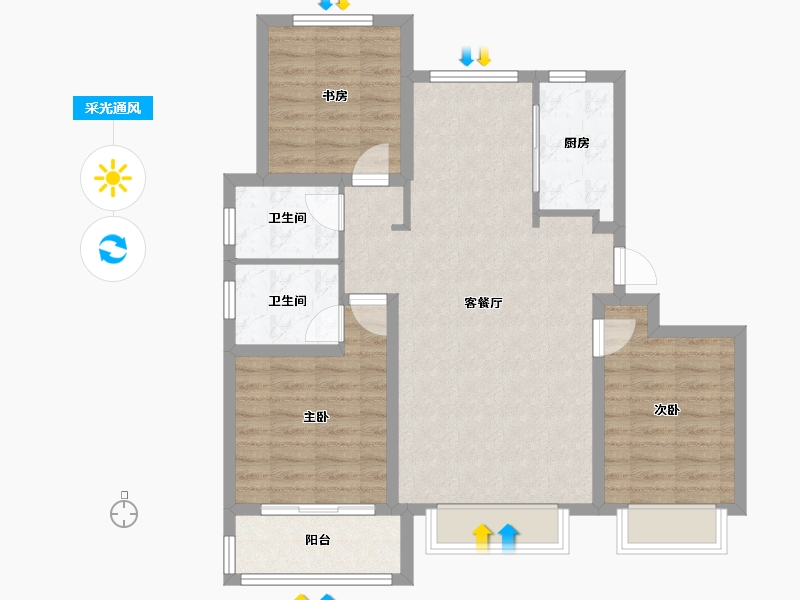 河北省-沧州市-天成岭秀-97.00-户型库-采光通风