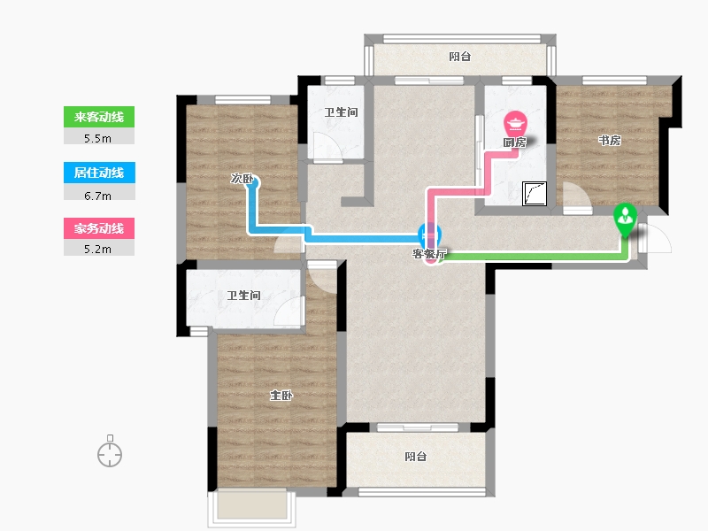 湖北省-随州市-都市兰亭-100.00-户型库-动静线