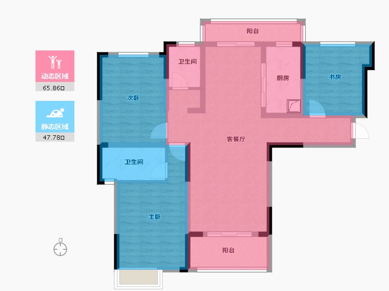 湖北省-随州市-都市兰亭-100.00-户型库-动静分区