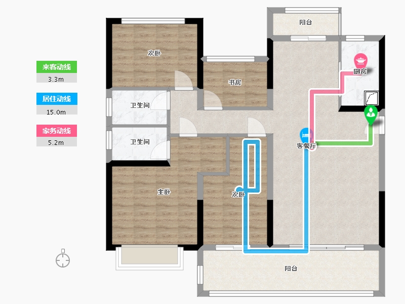 湖南省-永州市-碧桂园天玺湾-118.00-户型库-动静线