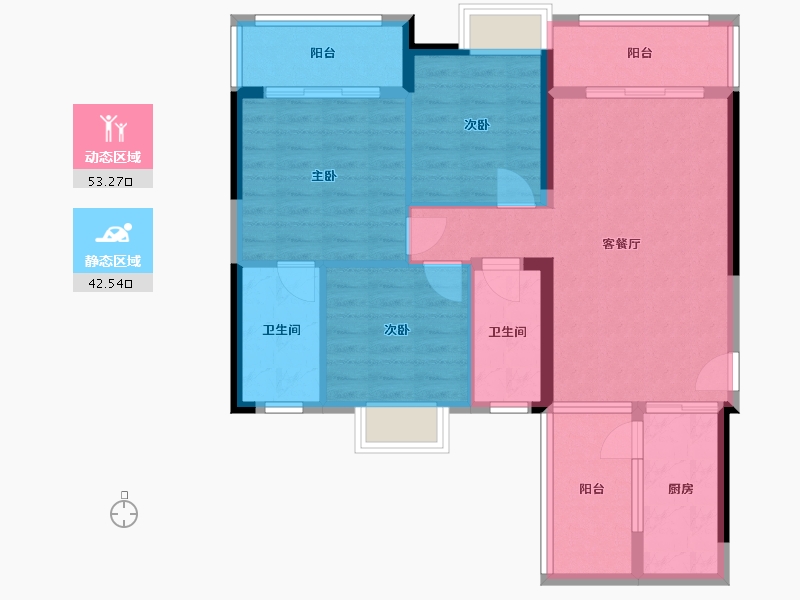 广西壮族自治区-柳州市-中房胜利小区-82.00-户型库-动静分区