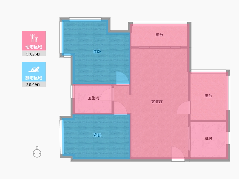 广东省-珠海市-中珠上郡花园-三期-72.00-户型库-动静分区