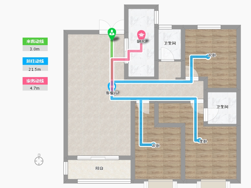 河北省-石家庄市-卓玺公馆-92.00-户型库-动静线