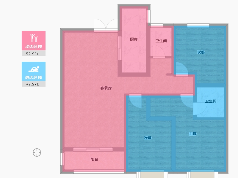 河北省-石家庄市-卓玺公馆-92.00-户型库-动静分区