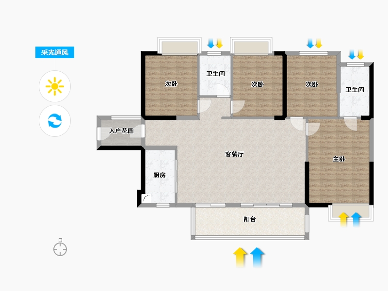 福建省-泉州市-百信·御江帝景-6期-129.00-户型库-采光通风