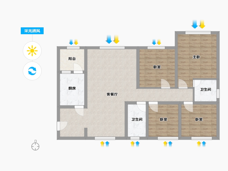 四川省-宜宾市-中央公园-110.00-户型库-采光通风