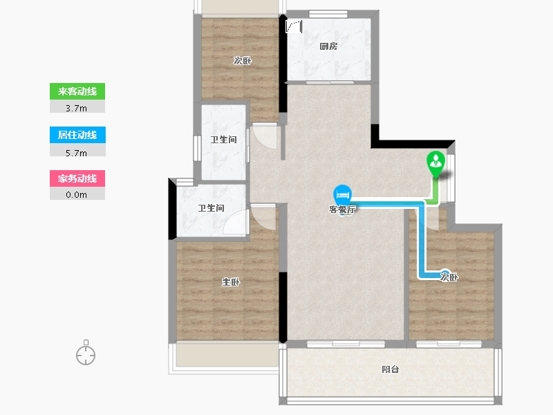 贵州省-黔南布依族苗族自治州-涟江华庭-88.00-户型库-动静线